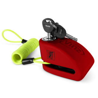 VINZ Pico Alarm Schijfremslot ART4 - Rood